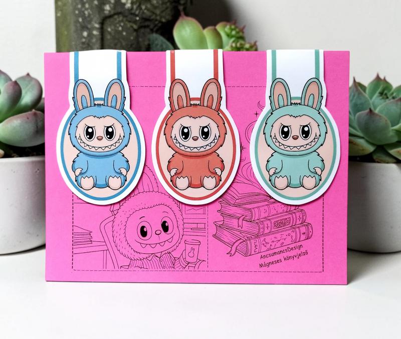 LABUBU Kézműves mágneses könyvjelző szett 3darab/szett 9,5cm