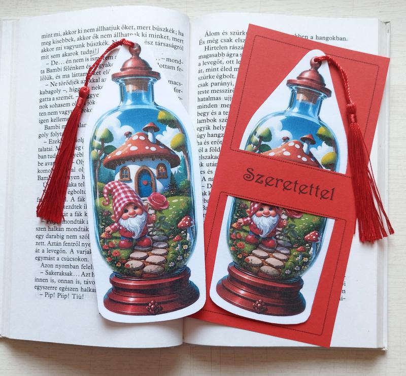 Laminált designer könyvjelző Palackba zárt világ 03