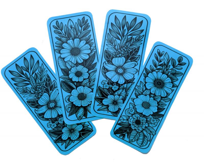 Laminált könyvjelző FlowerArt 01 kék