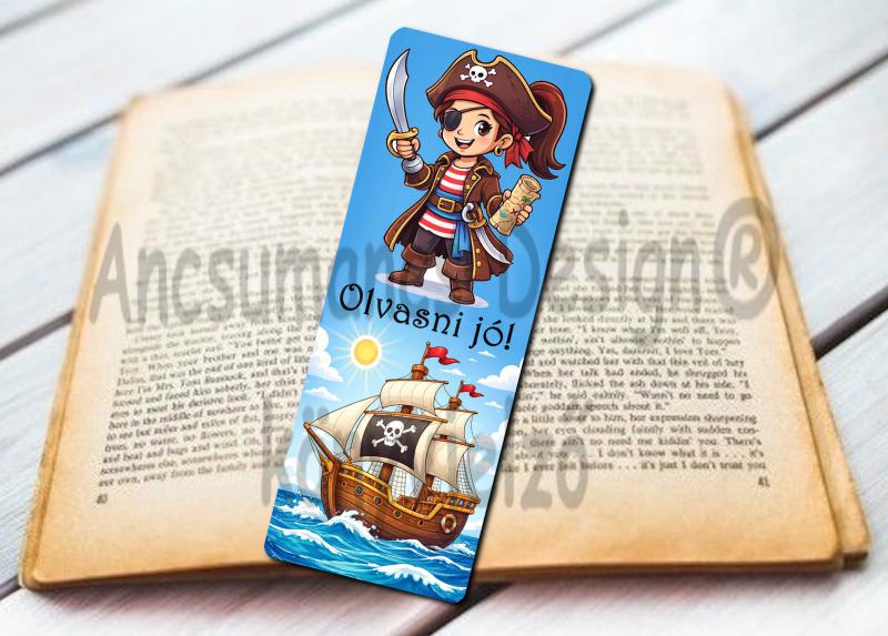 Laminált könyvjelző Kalóz 03 Olvasni jó