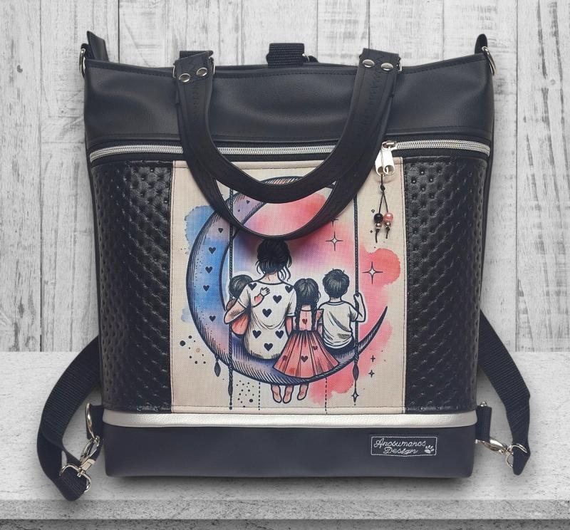 Love Mom 02 - 4in1 nagy csini nagypaneles kis kézifüles univerzális táska hátizsák