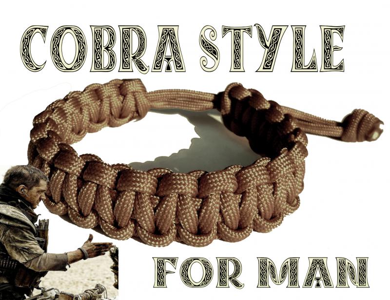 MAD MAX STYLE Cobra férfi paracord karkötő BROWN