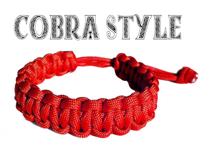 MAD MAX STYLE Cobra paracord karkötő Piros