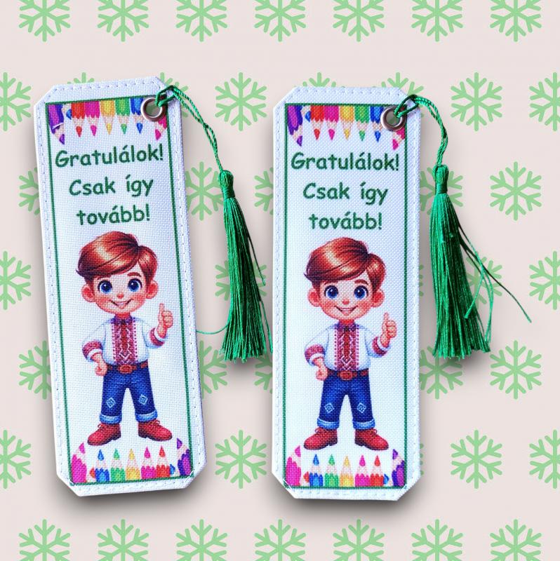 Motívációs könyvjelző - Fiú - Gratulálok! Csak így tovább!