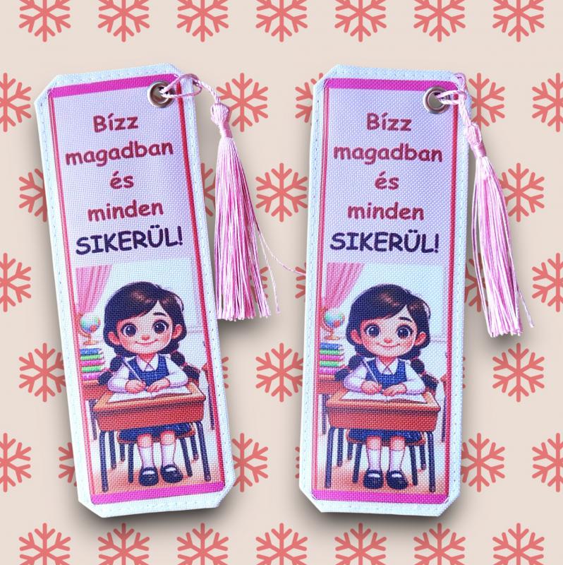 Motívációs könyvjelző - Lány - Bízz magadban és minden sikerül!