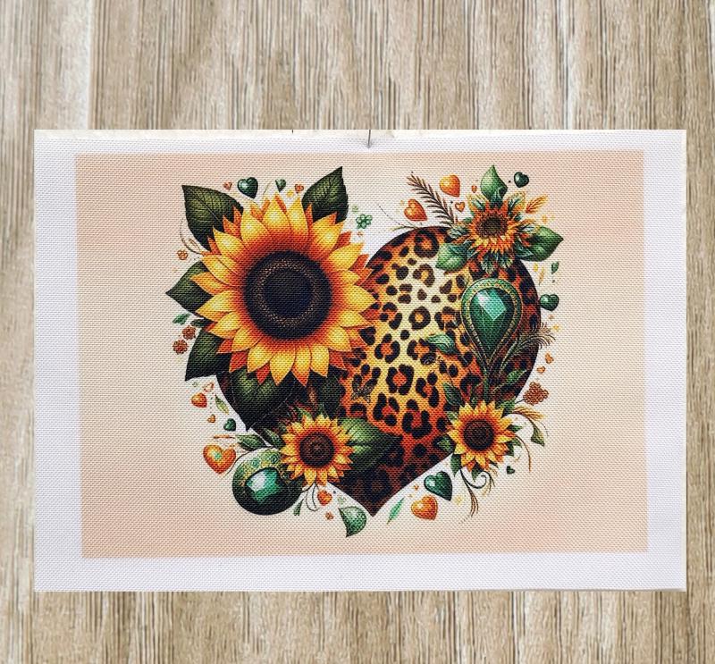 Napraforgós szív textilpanel választható méretben