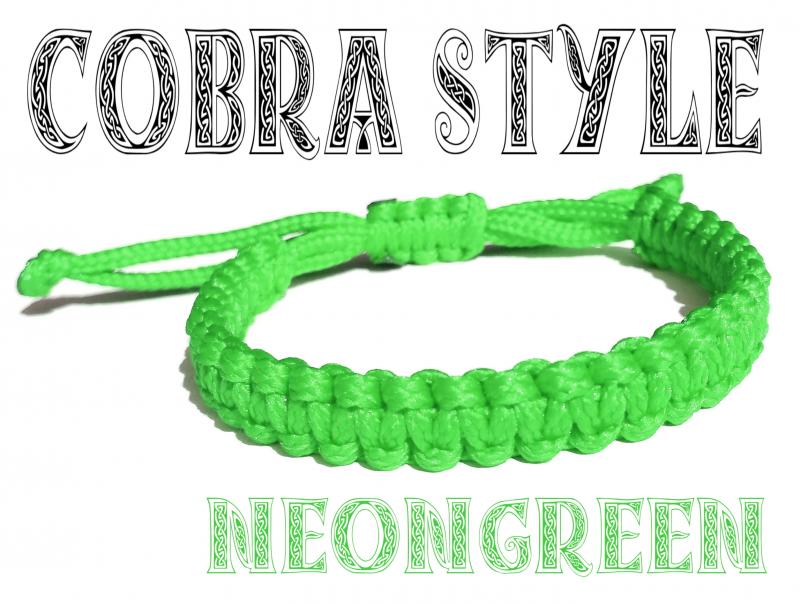 NEONGREEN COBRA  kabala makramé karkötő