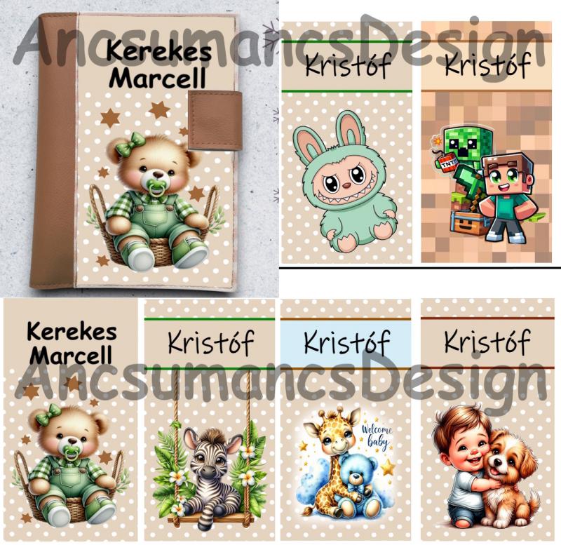 Névre szóló Egészségügyi kiskönyv borító Szerkesztő BARNA alapra!