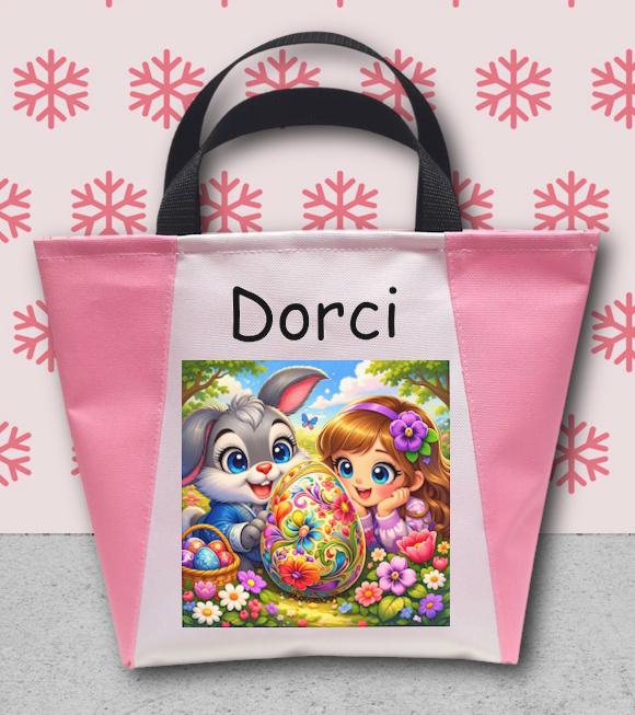 Névre szóló Húsvéti tojás és csoki gyűjtő táska lányos többféle mintával