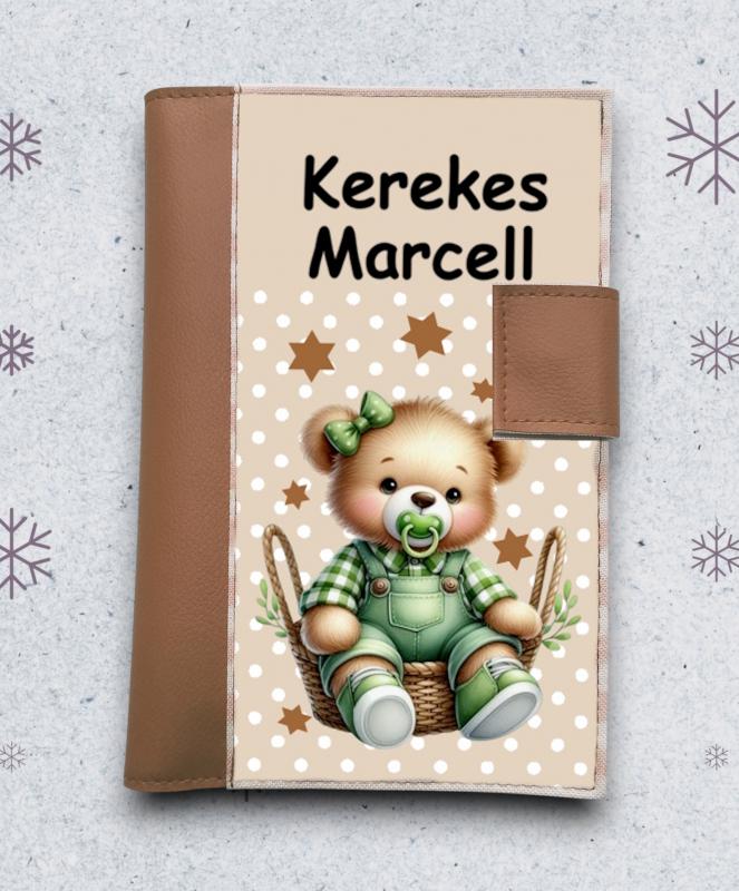 Névre szóló neves Egészségügyi kiskönyv borító - Mackó barna