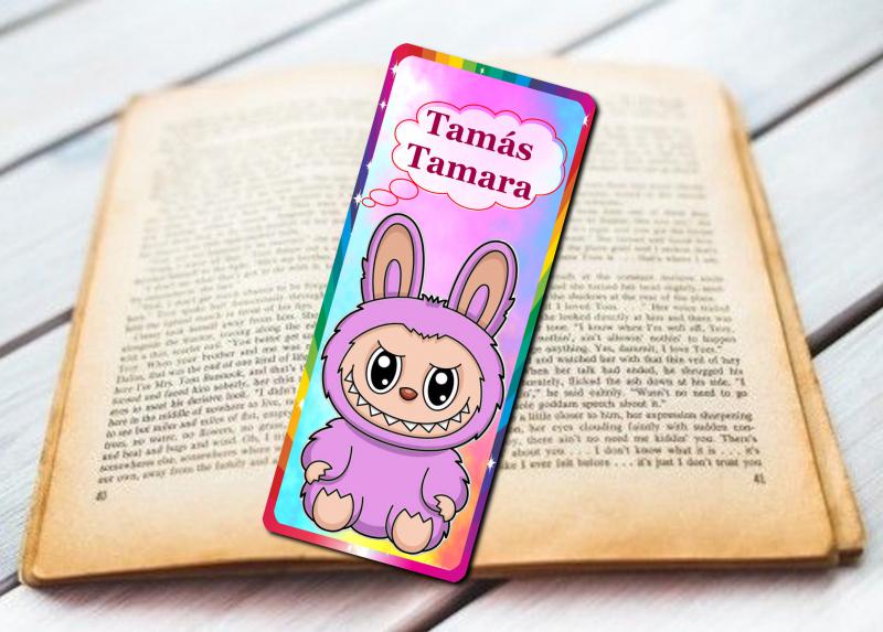 Névre szóló Neves Laminált könyvjelző Labubu 01
