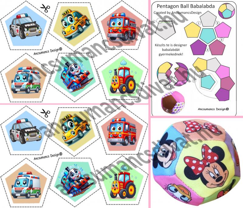 Pentagon Ball Babalabda készítő digitális nyomtatású sablon - Járművek02