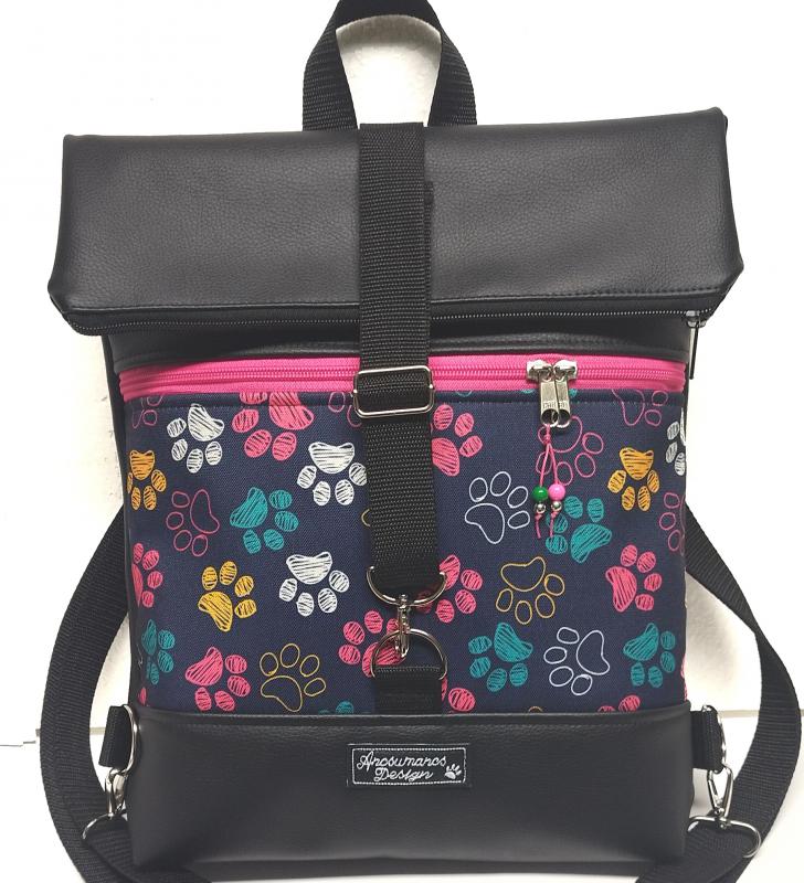 Roll Up Maxi dupla pántos hátizsák sok zsebbel - Színes tappancsok