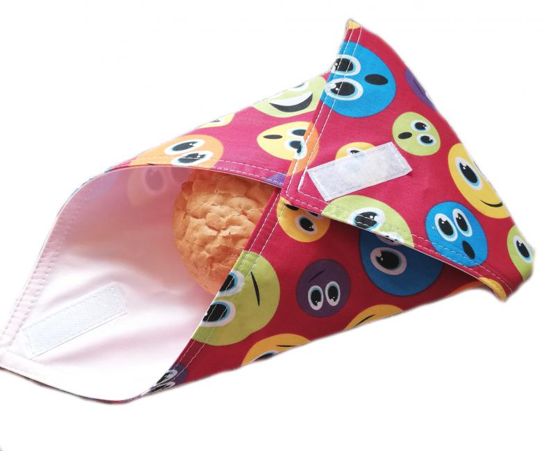 Sandwich wrap! Zero Waste textilszalvéta újraszalvéta - bordó smile
