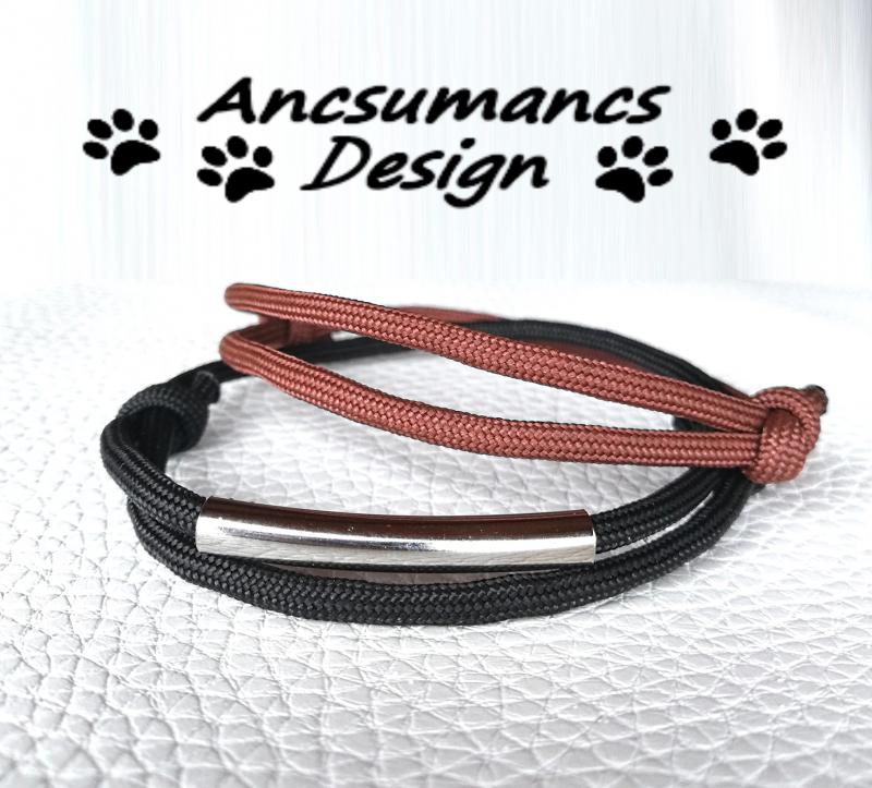 Szettben olcsóbb! Férfi paracord karkötő szett fekete-barna