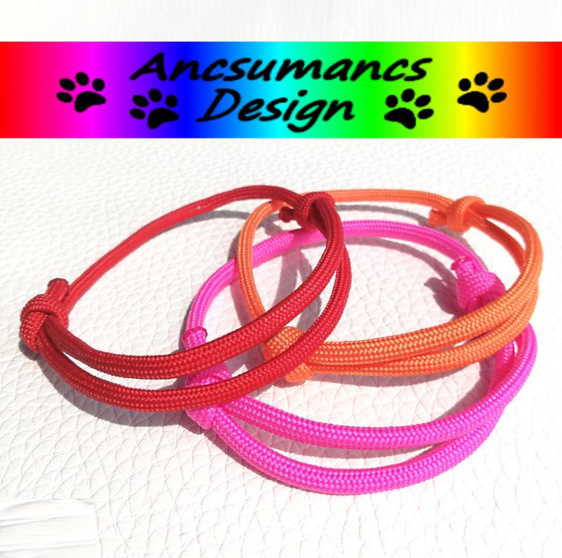 Szettben olcsóbb! Kabala vitalitás paracord karkötő szett csajos színekben