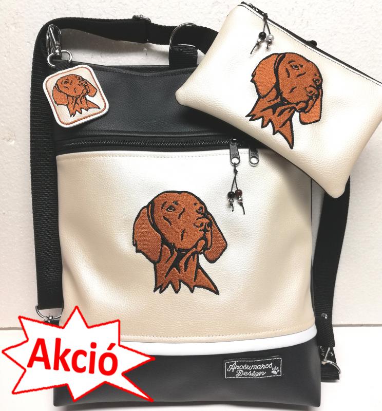 Szettben olcsóbban! Hímzett magyar vizsla kutyus 3in1 szett-táska-pénztárca-kulcstartó
