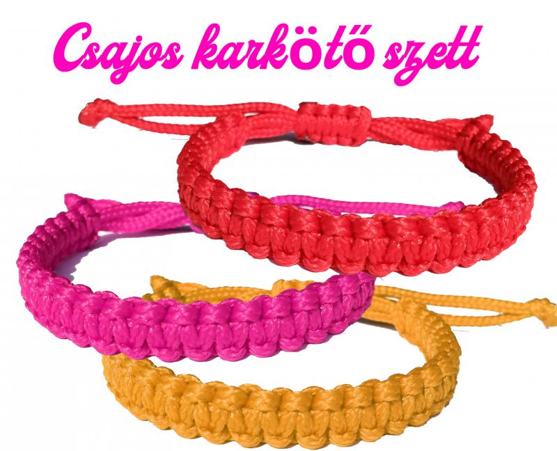 Szettben olcsóbban! Védelmező  kabala makramé karkötő csomag - Csajos szett(3darab)