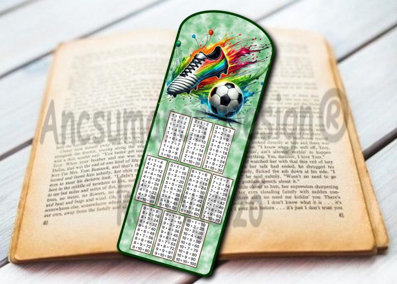 Szorzótáblás Laminált könyvjelző Foci Football 03