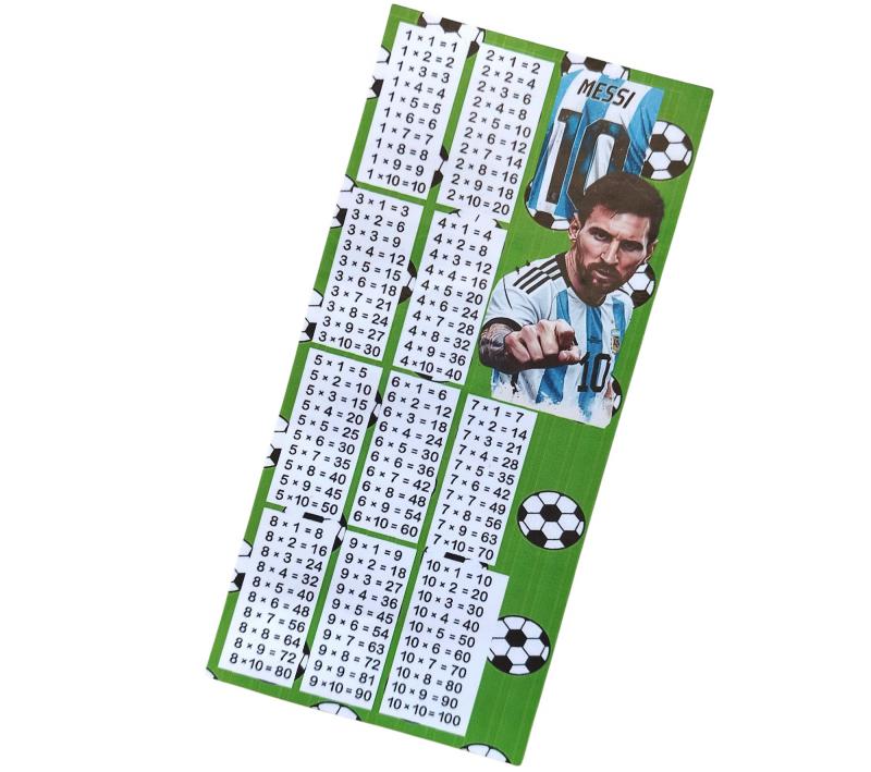 Szorzótáblás laminált könyvjelző Foci01