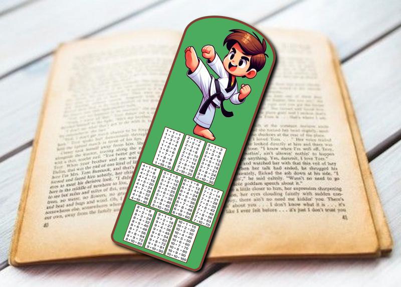 Szorzótáblás Laminált könyvjelző Karate 01