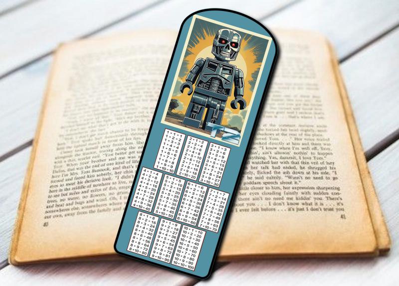 Szorzótáblás Laminált könyvjelző Terminátor 01
