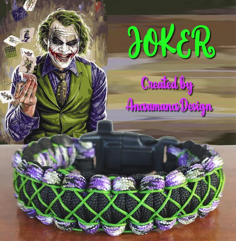 Taktikai túlélő paracord karkötő 3 funkciós csattal COBRA X-STITCH JOKER (csuklóméret: 20-21cm)