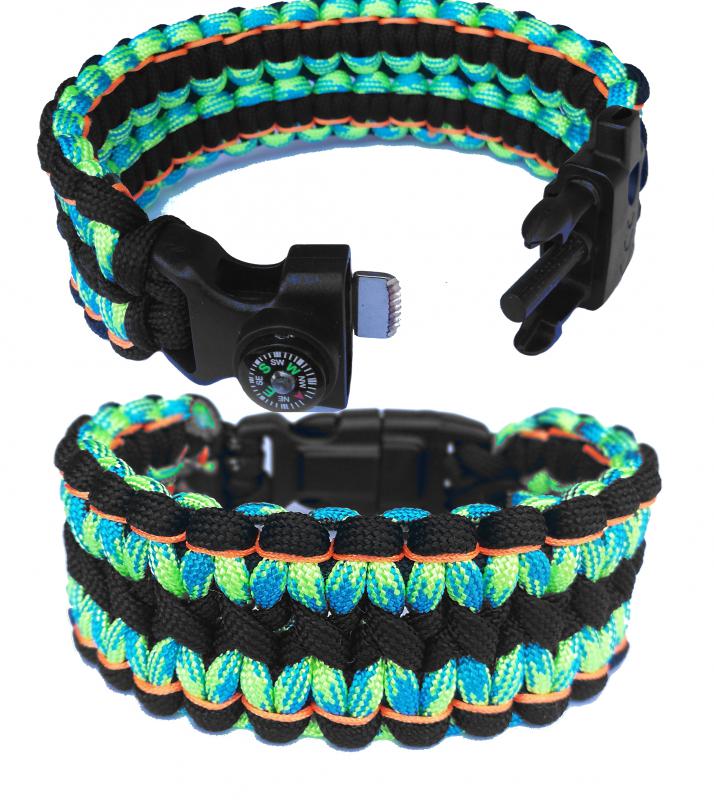 Taktikai túlélő paracord karkötő 3 funkciós csattal WIDE COBRA MINE (csuklóméret 20-21cm)