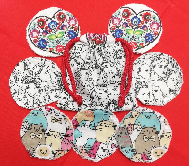 Textil arctisztító korong készlet cica-csajok-matyó 7db+ajándék tasak