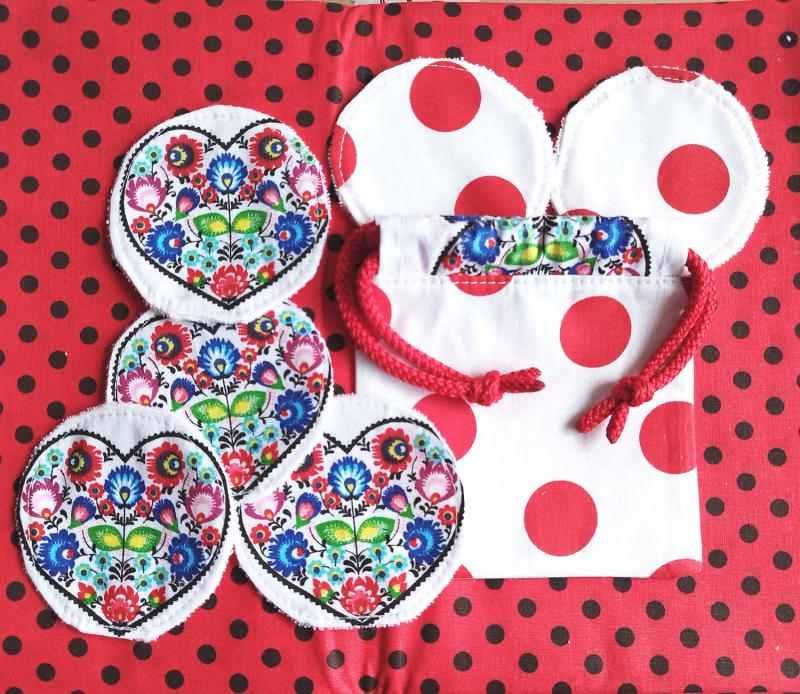 Textil arctisztító korong készlet matyó szives pöttyös 6 db+tasak