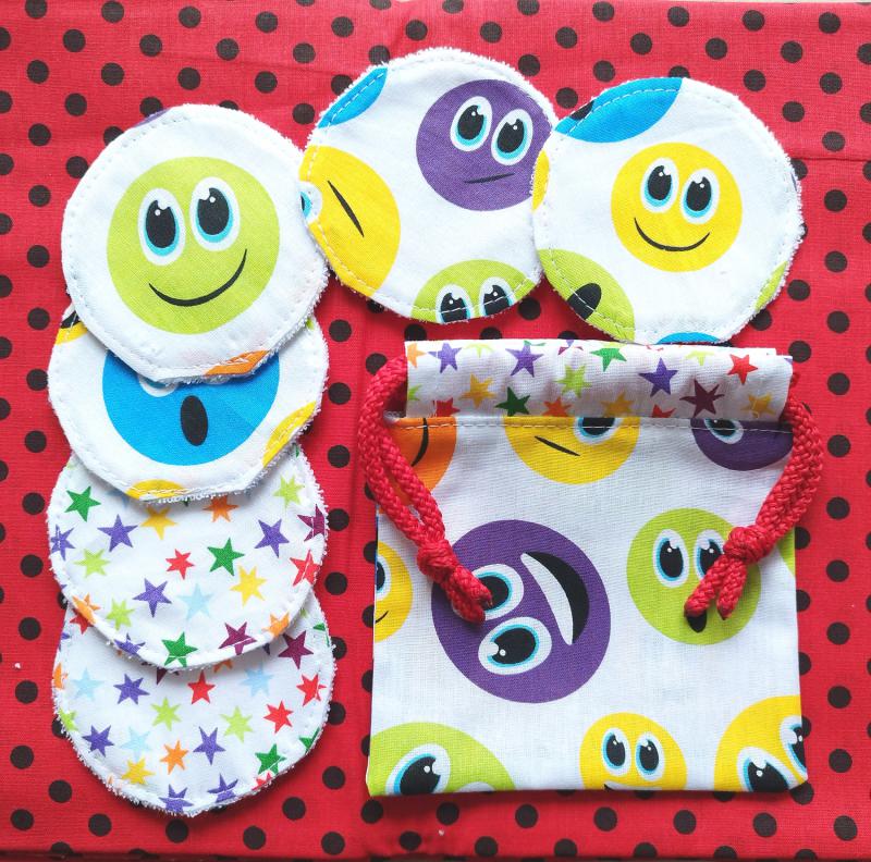 Textil arctisztító korong készlet smileyk csillagok 6 db+tasak