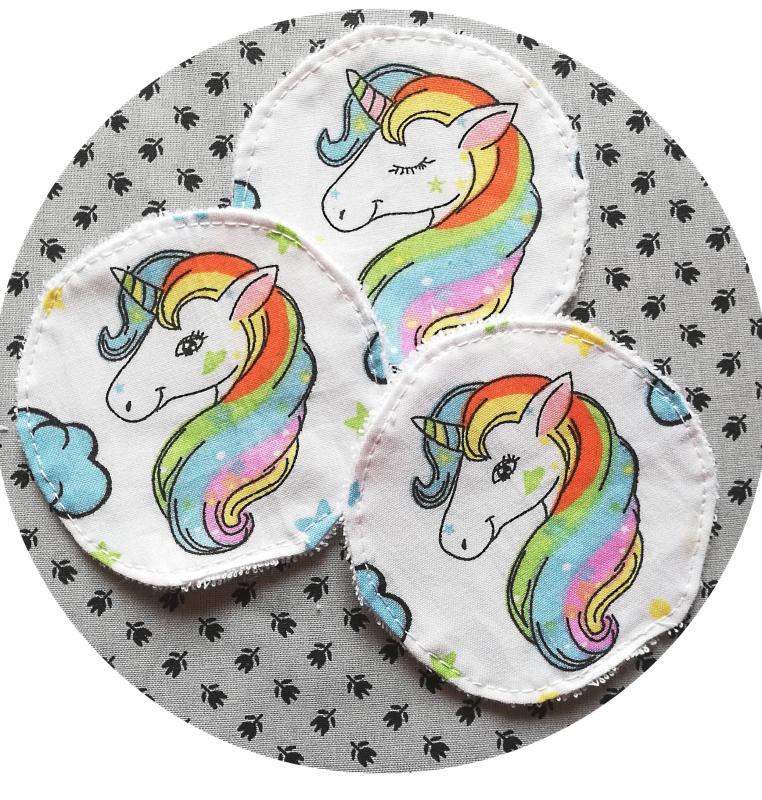 Textil arctisztító sminklemosó korong  - Szivárvány unikornis