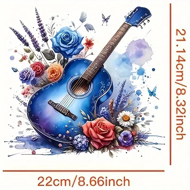 Textilre vasalható minta fólia Gitár rózsákkal