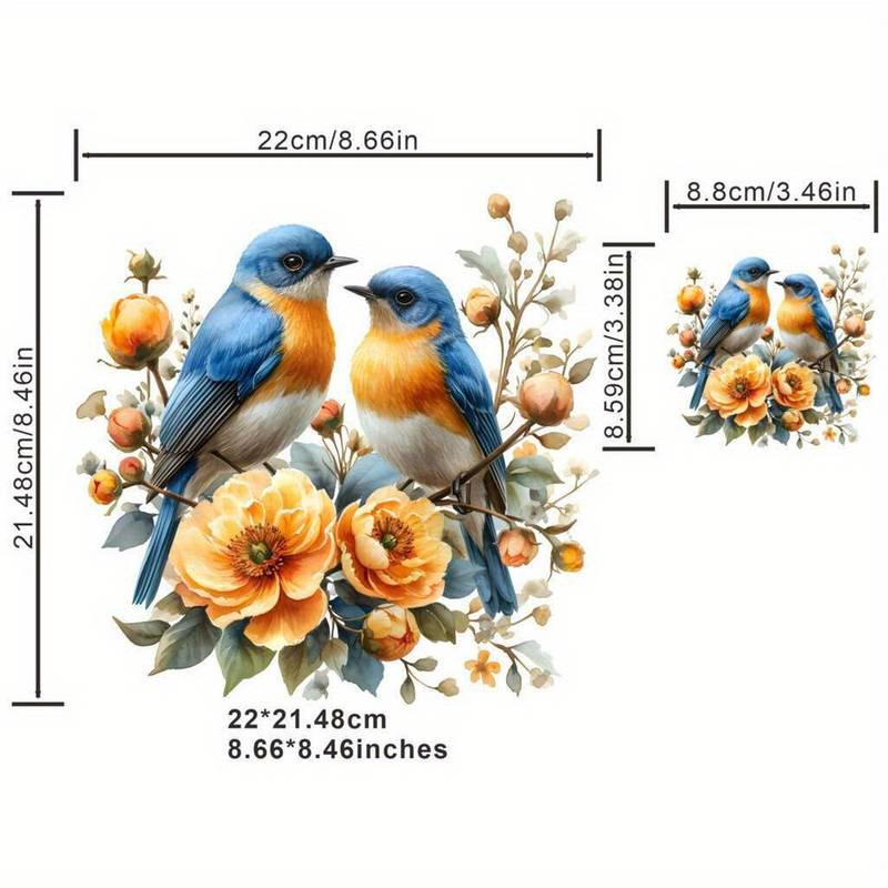 Textilre vasalható minta fólia Kék madarak szettben