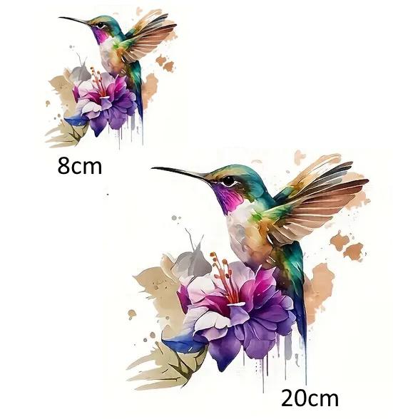 Textilre vasalható minta fólia Kolibri madár002 szettben