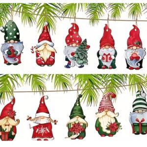 10 darab karácsonyi fa manó dekoráció karácsonyfadísz