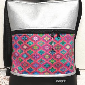 3in1 hátizsák pakolós univerzális táska fekete-görög-ezüst