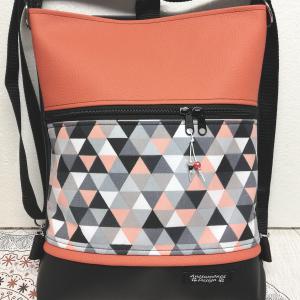 3in1 hátizsák pakolós univerzális táska fekete-lazac vidámság