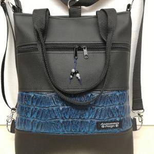 4in1 hátizsák univerzális rohangálós táska 3D kék-fekete betéttel