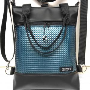 4in1 hátizsák univerzális táska 3D piramis türkíz