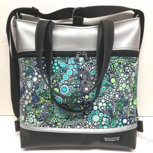 4in1 nagy csini univerzális táska hátizsák kék-zöld buborékok