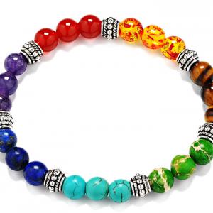 7 csakra gyógyító ásványkarkötő tibeti ezüsttel