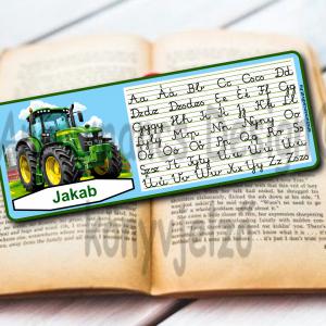 ABC mintás Neves Laminált könyvjelző Traktor 01