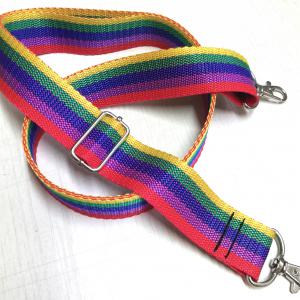Állítható méretű szivárvány heveder táskafül normál karabinerekkel 3cm