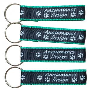 Ancsumancs Design heveder kulcstartó táskadísz fekete-zöld