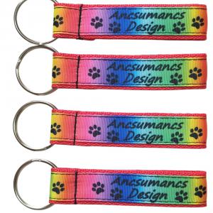 Ancsumancs Design szivárvány heveder kulcstartó táskadísz piros