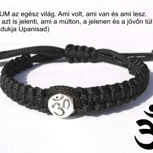 AUM (mindenség) kabala makramé karkötő fekete