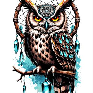 Bagoly 001 textilpanel választható méretben