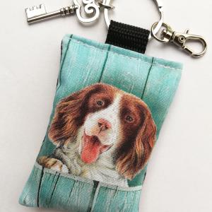 Beagle textil kulcstartó karikával karabinerrel kulcs fityegővel