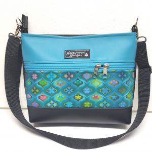 Bella Midi crossbody oldaltáska övtáska 26x21cm - Türkiz álom
